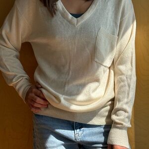 Basic Vintage Cream Sweater Soft Knit